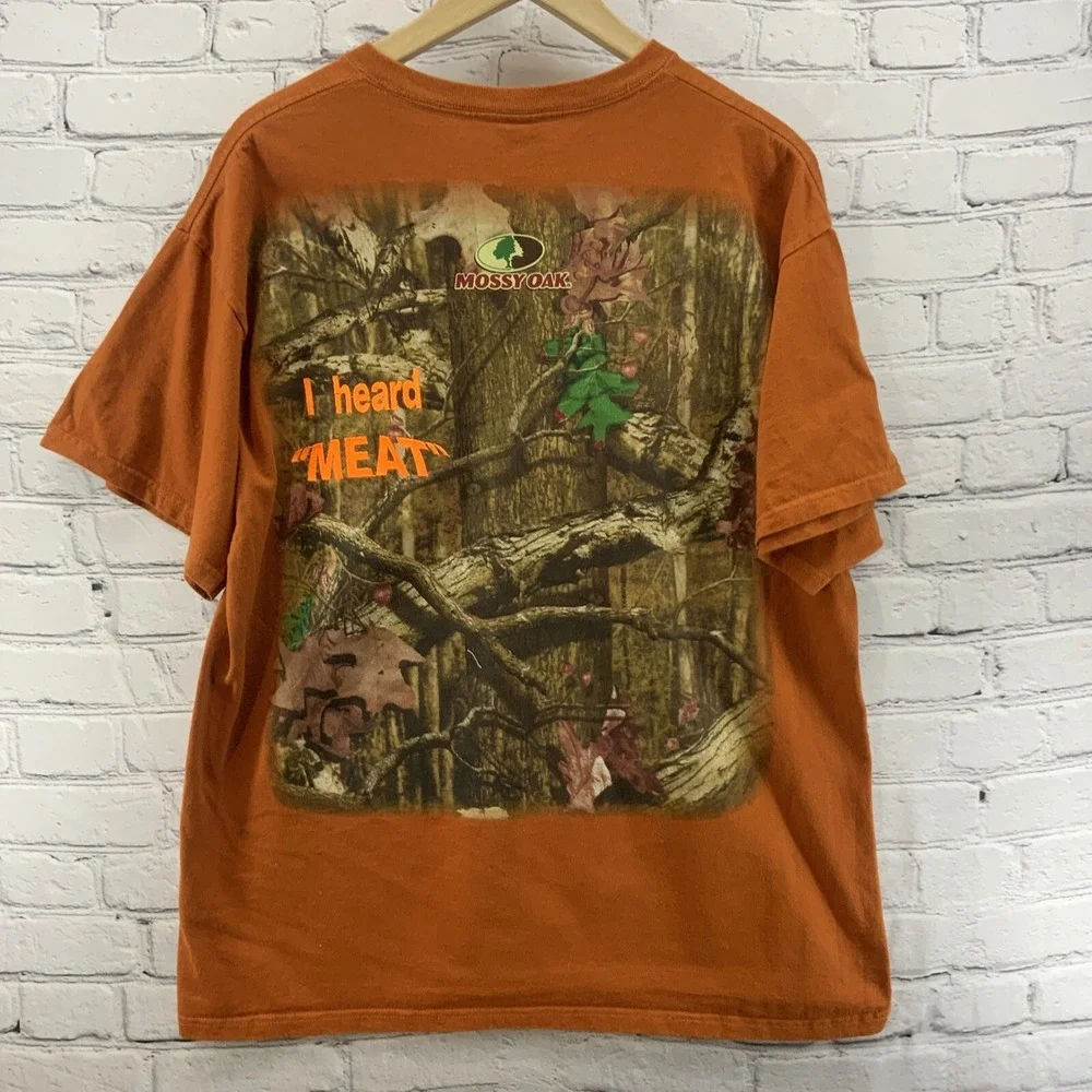 Delta T Shirt‎ Sz XL Mossy Oak Orange Camo Hunting